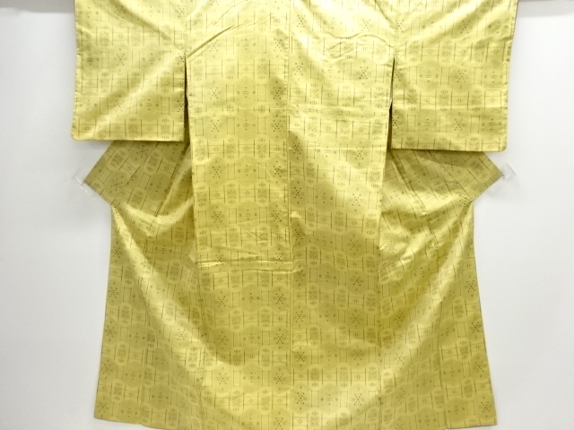 JAPANESE KIMONO / ANTIQUE KIMONO / SILK / TSUMUGI / WOVEN KASURI PATTERN